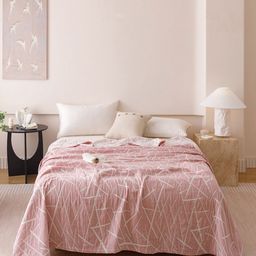 JC HOME Pink & White AC Room 233 GSM Double Bed Quilt-image-34