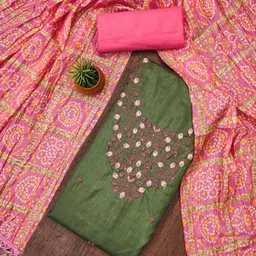 Panzora Floral Embroidered Sequinned Cotton Unstitched Dress Material-image-70