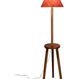 Devansh Brown & Pink Wooden Floor Lamp-image-87