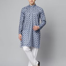 GLOBALRANG Men Printed Regular Pure Cotton Kurta with Pyjamas &-picture-5