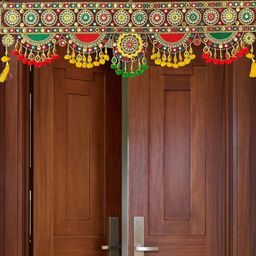 Myntra Elegant Homes Red & Yellow Traditional Bandhanwar Toran Wall & Door Hanging-picture-17