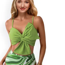 Plus Curvves Printed Shoulder Straps Swim Bikini Set-image-96