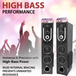 FINE Stra 3 DJ Multimedia Tower Party Speaker 48 W Bluetooth Tower Speaker image 5