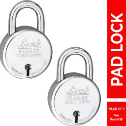 65mm New Round |Lever|Double Locking|50k Key Combinations (Pack of 2) Padlock-10