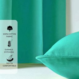 Aurave Blue 2 Pieces Pure Cotton 210 TC Soft & Comfortable Square Cushion Covers-10