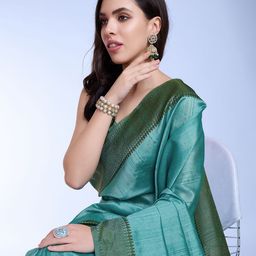 DIVASTRI Striped Silk Blend Saree-picture-22