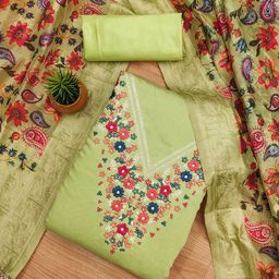 SHADOW & SAINING Floral Embroidered Sequinned Roman Silk Unstitched Dress Material-image-91
