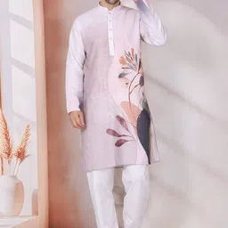 KRAFT INDIA Men Floral Printed Thread Work Kurta-image-23