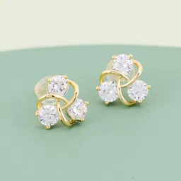Kushal's Fashion Jewellery Gold-Plated Zircon Stone Studded Contemporary Studs-26