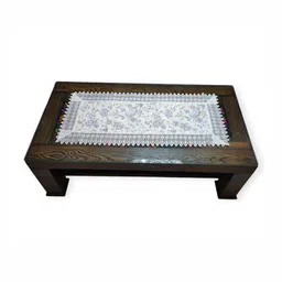 MONKDECOR Cream Colored Printed Table Runner-29