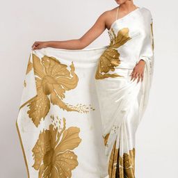 ASISA Sudha Floral Printed Satin Saree with Blouse Piece-picture-28