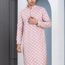 PulseIQ Men Embellished Cotton Straight Kurtas-picture-8