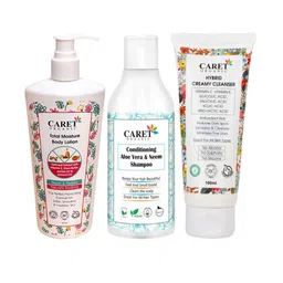 CARET ORGANIC Set Of 3 Body Lotion With Hybrid Cleanser Face Wash & Aloe vera Shampoo-14
