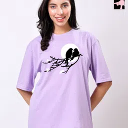 TQH Pack Of 2 Graphic Printed Drop-Shoulder Cotton Oversized T-shirts-picture-30