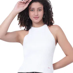 God's Club Women Striped Regular Fit Sleeveless T-shirt-picture-40