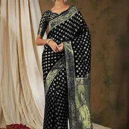 Maroosh Woven Design Zari Silk Blend Kanjeevaram Saree-picture-47