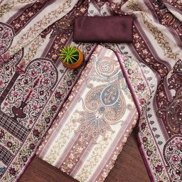 MANVAA Embellished Organza Unstitched Dress Material-image-70