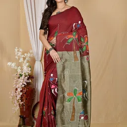 DipDiya Warli Pure Cotton Taant Saree-20