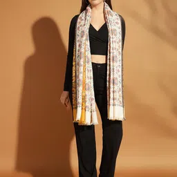 Zamour Women Floral Woven Design Shawl-42