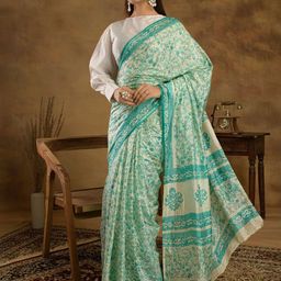 Sangria Paisley Print Saree With Blouse Piece-picture-52