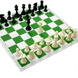 Foldable 17x17 Chess Game with Premium Solid Plastic Pieces Chess Board 1 cm Chess Board-23