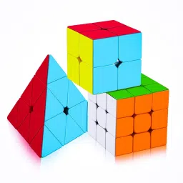 cube 2x2 3x3 and Pyraminx Triangle cube stickerless high speed magic Cube combo Brainstorming Puzzle Game Toy-13