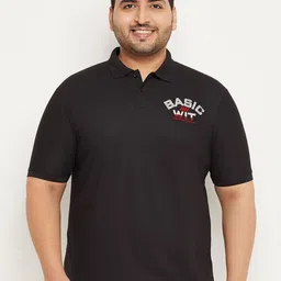 RENUOVO Men Polo Collar Applique T-shirt-image-95
