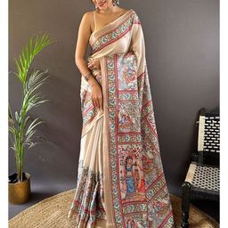 all about you Kalamkari Silk Blend Tussar Saree-picture-14