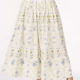 How When Wear Floral Printed Pure Cotton A-Line Flared Maxi Skirt-image-25