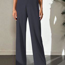 CILIMILI Women Relaxed Fit Wrinkle Free Trousers-image-58