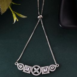 Silvermerc Designs Silver-Plated Crystals Studded Link Bracelet-image-91