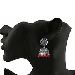 MEHAK CREATION Silver-Toned German Silver Earrings-image-16