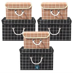 Kuber Industries Black Set of 6 Reusable Drawer Organiser Organisers-50