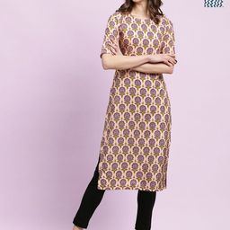 Moda Rapido Women Ethnic Motifs Printed Floral Crepe Kurta-image-85