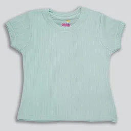 kidoz Girls Self Design Round Neck Relaxed Fit Regular Cotton T-shirt-10