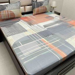 Pure Decor Majestic Grey Printed 600 TC Pure Cotton King Bedsheet Set 2.73 m x 2.75 m-image-86