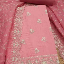 Soch Floral Embroidered Zari Unstitched Dress Material-image-42