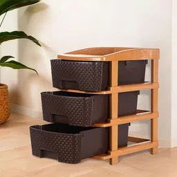 Kuber Industries Brown 3-Layer Multi-Utility Organiser-39
