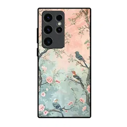 QRIOH Floral Printed Lightweight Silicone Samsung Galaxy S23 Ultra 5G Glass Back Case-picture-27