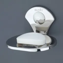 GLOXY Silver Stainless Steel Oval Soap Holder for Bathroom-picture-34