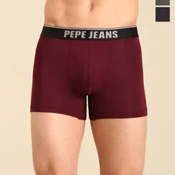 Pepe Jeans Pack Of 3 4-Way Stretchable Mid Rise Trunks - 8909345001753-picture-22