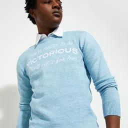 max Men Typography Printed Pullover Sweaters-image-11
