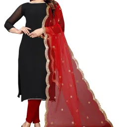 Net Embellished Red Women Dupatta-image-40
