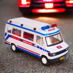 Ambulance For Kids, Pull Back, Openable Tail Gate Stretcher Saline & Stand-image-80