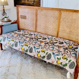 THROWPILLOW Beige & Blue Printed Polyester 1 Piece Sofa Cover-image-54