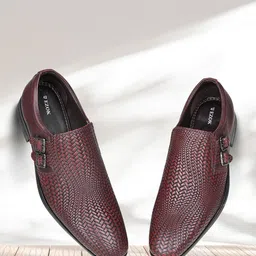 EZOK Men Woven Design Leather Slip-On Sneakers-picture-30