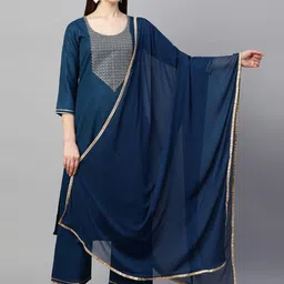 Anni Designer Floral Embroidered Straight Kurta With Trouser & Dupatta-picture-33