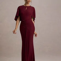 JC Mode Solid Keyhole Neck Maxi Dress-image-23
