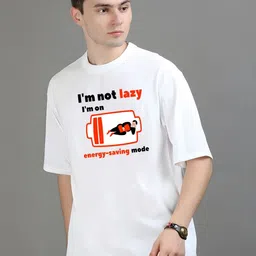 Streetsutra Men Typography Printed Round Neck Cotton Oversized T-shirt-picture-44