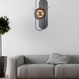 The Brand Barrel Grey & Brown Abstract Shaped Wall Clock-39